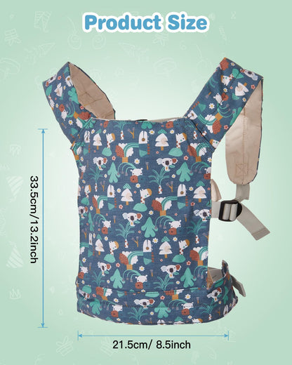 Lictin Baby Doll Carrier, Front and Back Doll Accessories Carrier for Little Girls, with Adjustable Straps for Stuffed Animal Reborn Baby Doll