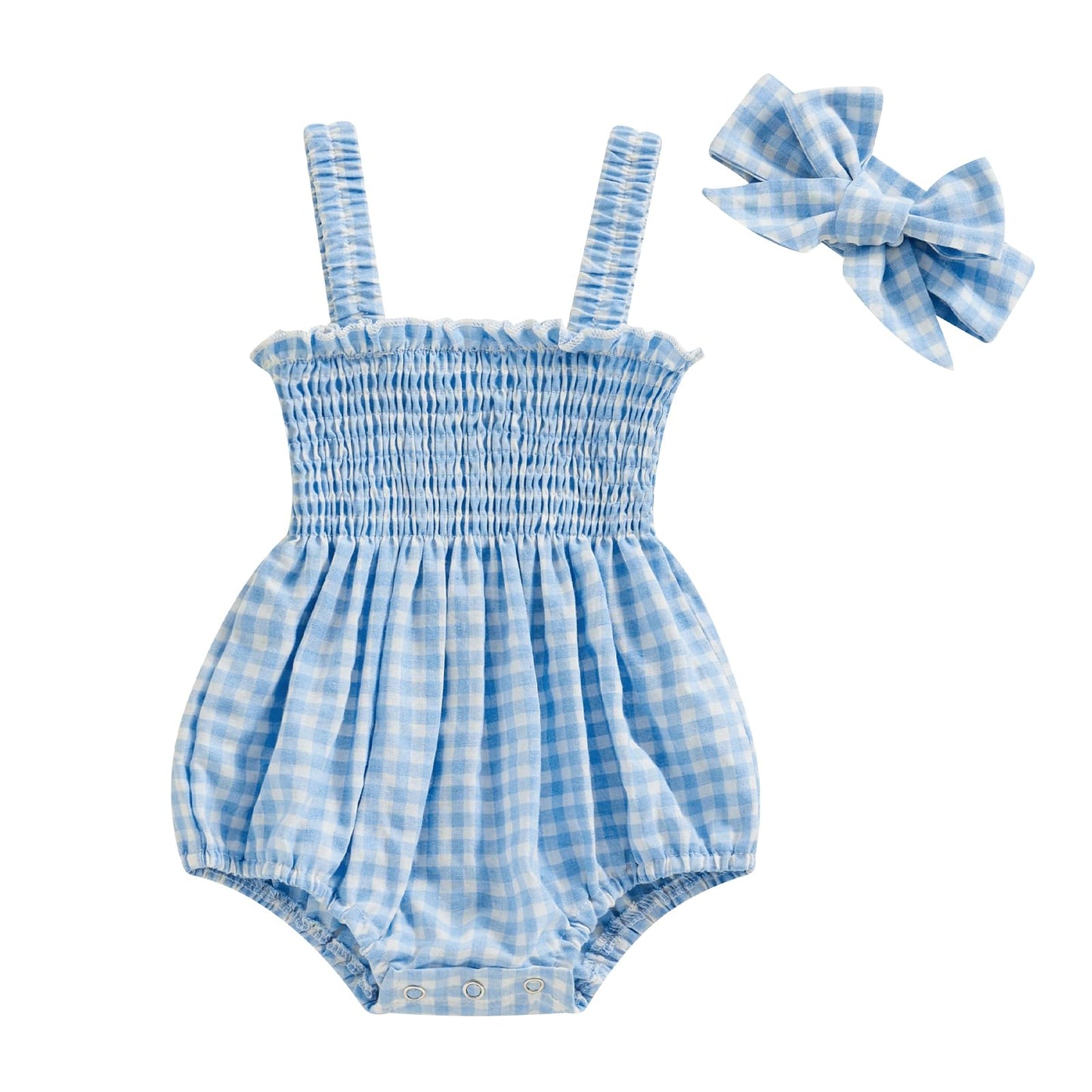 Newborn Baby Girl Bodysuit Sleeveless Halter Frill Romper One-piece Jumpsuit with Headband Summer Clothes Set