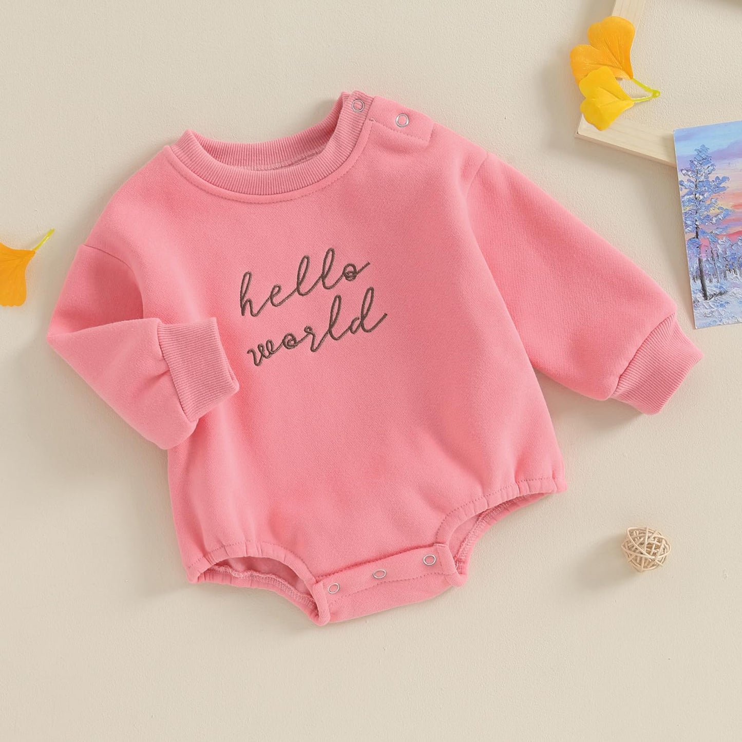 VISGOGO Newborn Infant Baby Boy Girls Oversized Romper Little Dude Sweater Onesie Coming Home Outfit Neutral Clothes