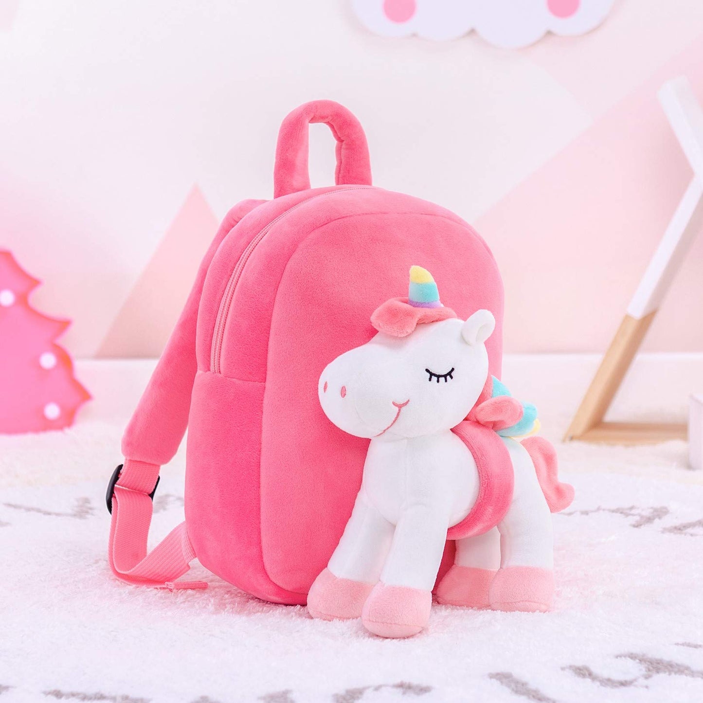 Lazada Girls Backpack with Doll Toddler Toys Baby Girls Gifts Rag Dolls 9.5“