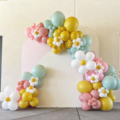 Dusty Blue Balloon Garland Kit - 137pcs Balloon Arch kit with Dusty Baby Blue, Sand White, White Balloons - Perfect for Baby Shower Wedding Boy Birthday Decoration