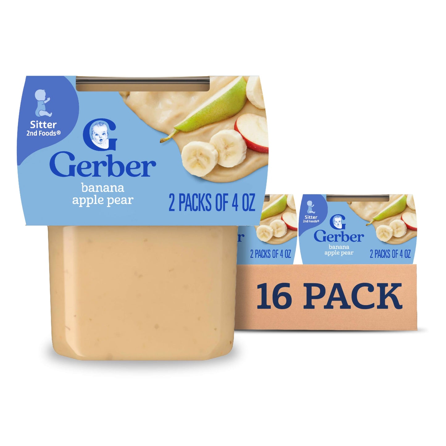 Gerber 2nd Foods Banana Blackberry Blueberry 4 Ounce Tubs, 2 Count (Pack of 8)