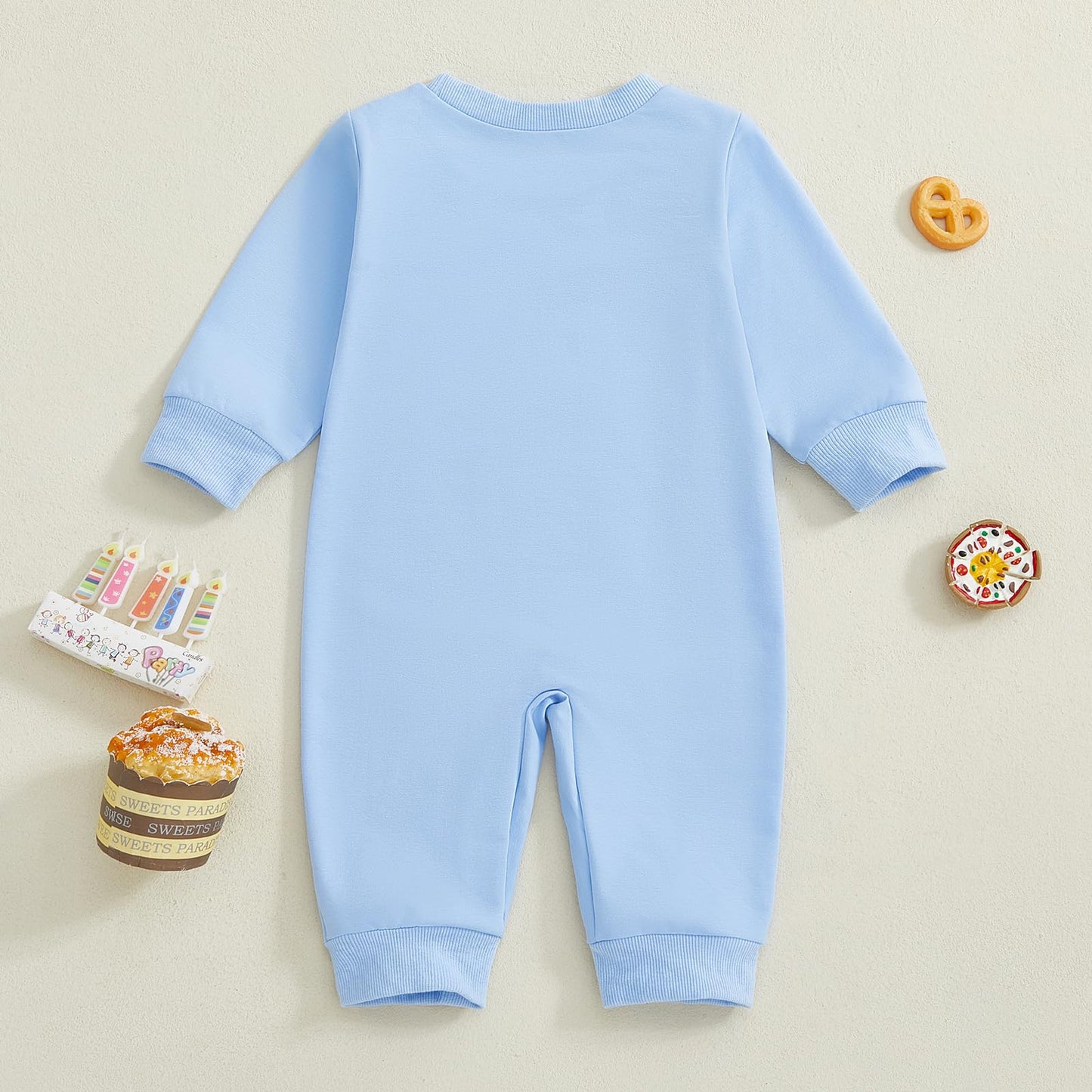 GOOCHEER First Birthday Baby Boy Outfit Fall 1 Cake Embroidery Ruffle Long Sleeve Romper Jumpsuit Cake Smash Clothes