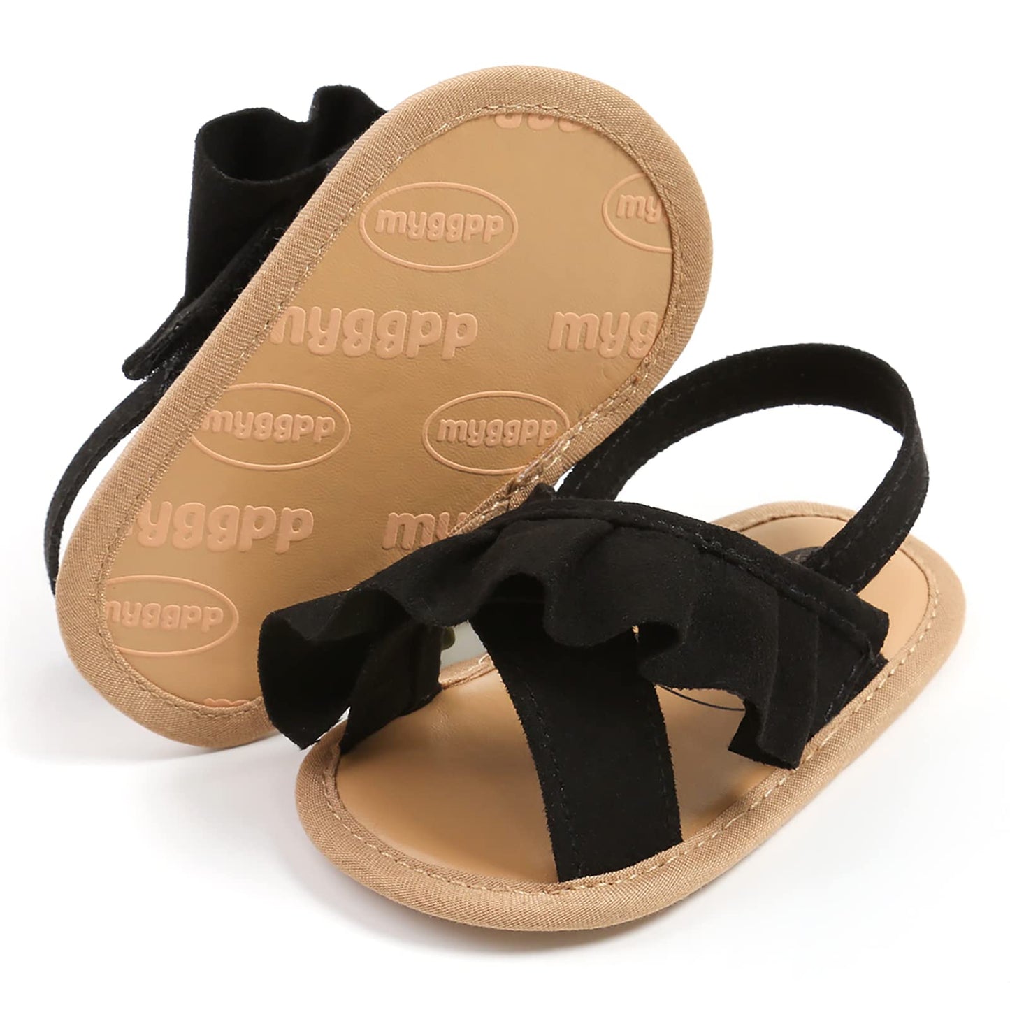SOFMUO Baby Girls Sandals Premium Soft Sole Infant Indoor Flat Newborn Slippers Lightweight Comfort Toddler Summer Princess Dress Shoes