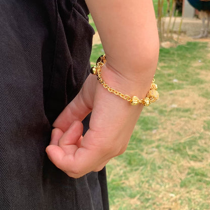 Ethlyn Baby Bracelets for girls 18K Gold Plated Beads Bracelets Bells Baby Girls Birthday Gifts