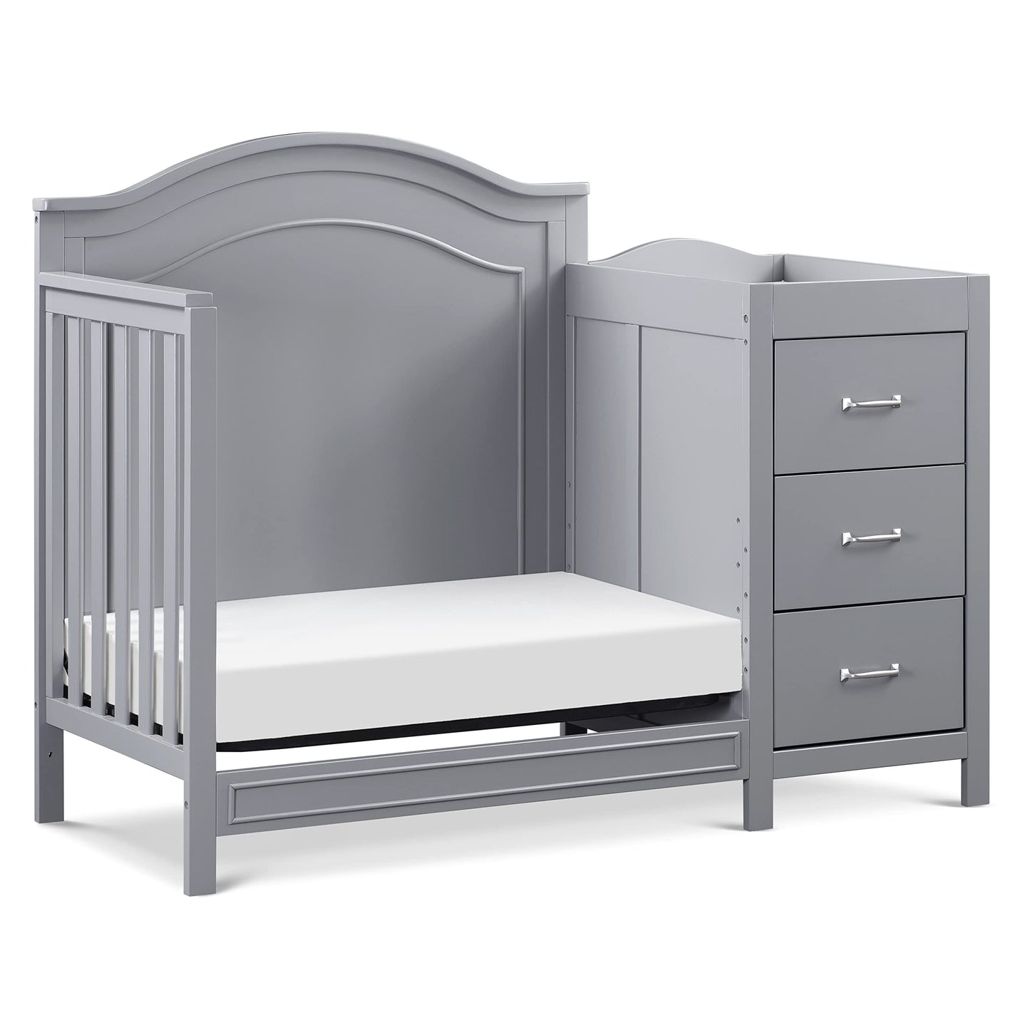 DaVinci Charlie 4-in-1 Convertible Mini Crib and Changer Combo in White, Greenguard Gold Certified