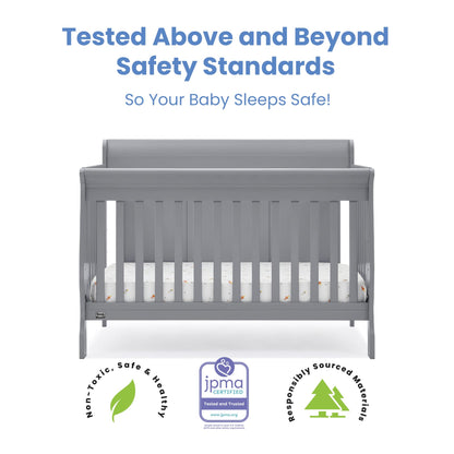 Delta Children Simmons Kids Carter 6-in-1 Convertible Crib - Greenguard Gold Certified, Black Ebony