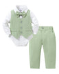 YALLET Baby Boy Clothes Suit 0-24 Months Infant Gentleman Outfits Formal Dress Shirt+Bowtie+Vest+Pants Set Baby Wedding Suits