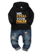 NZRVAWS Baby Boy Clothes Toddler Boy Outfit 2 3 4T 6 12 18 24 Month Fall Winter Hoodie Ripped Jeans Clothing