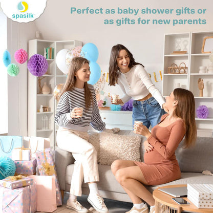 Spasilk Baby Bath Hooded Terry Towel with 3 Washcloths, Baby Bath Essentials, One Size, Blue Whale