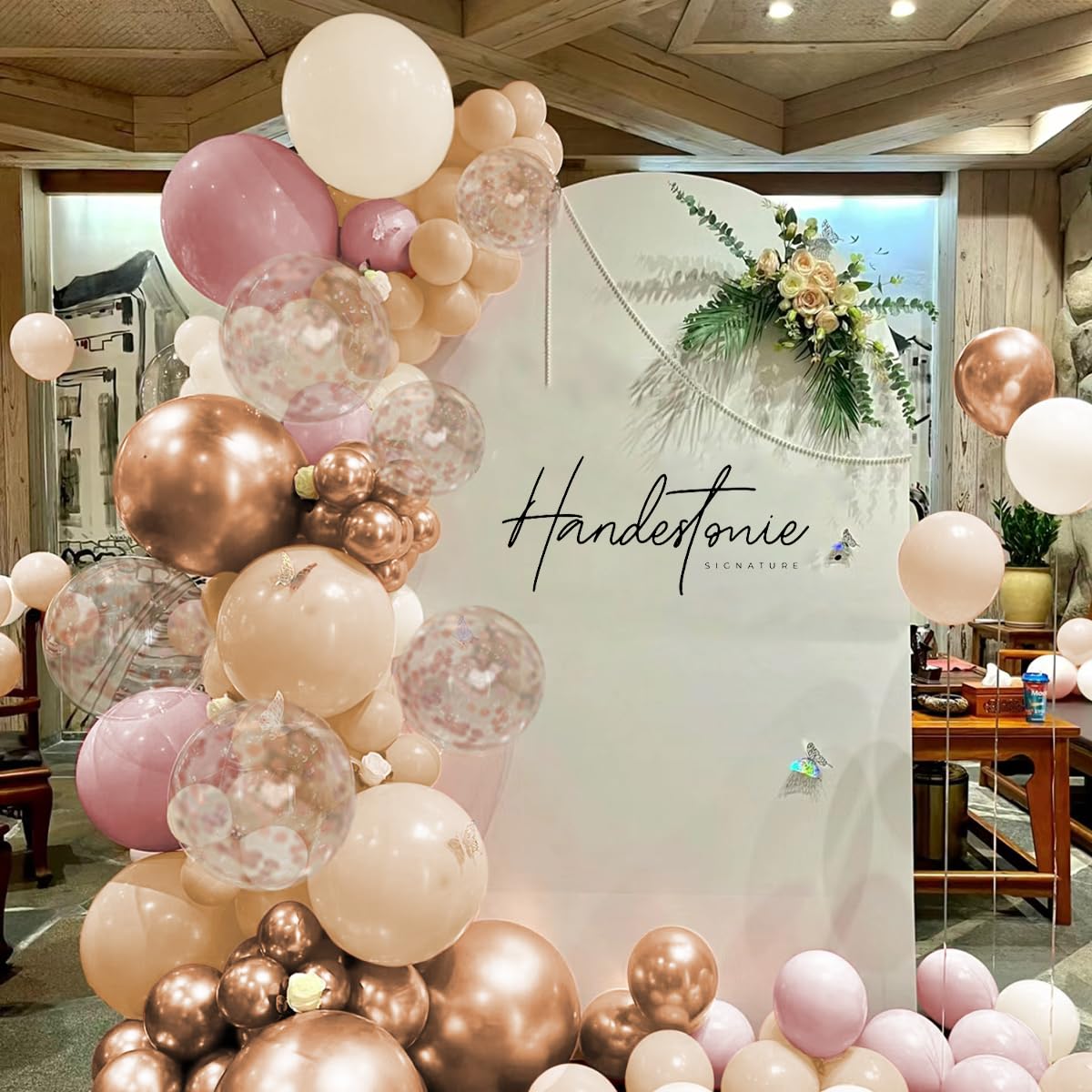 Boho Balloon Garland Arch Kit, 156Pcs Dusty Pink Pastel Brown Metallic Champagne Gold White Balloons for Wedding Baby Bridal Shower Engagement Anniversary Birthday Decorations