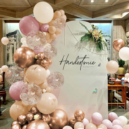 Boho Balloon Garland Arch Kit, 156Pcs Dusty Pink Pastel Brown Metallic Champagne Gold White Balloons for Wedding Baby Bridal Shower Engagement Anniversary Birthday Decorations