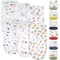 Ramede 6 Pack Baby Swaddle Blanket with Hats Sleep Swaddle for 0-3 Months Newborn Sacks Soft Cotton Wearable for Boy Girl