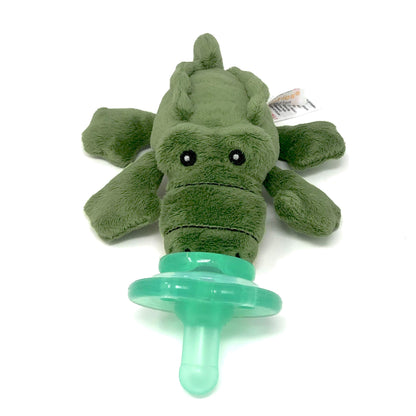 Nookums Paci-Plushies Buddies - Alligator Pacifier Holder - Adapts to Name Brand Pacifiers, Suitable for All Ages, Plush Toy Includes Detachable Pacifier