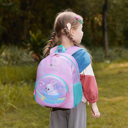 Toddler Backpack for 1-3 Year Old Girls & Boys Waterproof 3D Animal Cartoon Rabbit Design Kids Travel Backpack Lightweight Preschool Daycare Bag with Adjustable Straps(Little White Rabbit)
