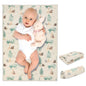 Vegan Leather Baby Changing Mat - Wipeable Portable Changing Pad, Foldable Travel Changing Mat for Baby, Newborns Toddlers Shower Gifts (Flower,20"*28")