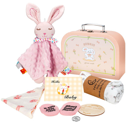 Baby Girl Gift Basket, 8Pcs Baby Girl Gifts Newborn Gift Set, Cute & Practical Baby Girl Newborn Essentials Gift Basket Set, Warm Gifts Newborn Baby Girl Gifts Set, Best Welcome Baby Gift