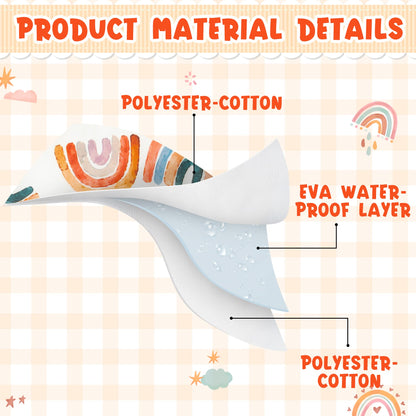 7Pcs Cotton Waterproof Baby Bibs Hook Loop Closure Newborn Bib Keepsake Baby Gift for Drooling Feeding Eating