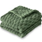HOMRITAR Baby Blanket for Boys or Girls 3D Jacquard Fluffy Fuzzy Soft Warm Cozy Flannel Fleece Warm Blanket for Nursery, Stroller Toddler Bedding (30 x 40 Inch, Blue)