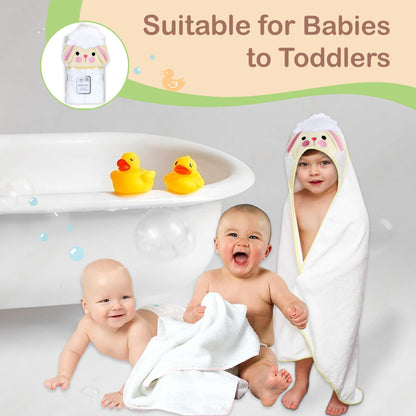 Mother's Choice Baby Hooded Towel - Large 33x33 Inch, 100% Cotton, Ultra-Soft & Absorbent Bath Towel for Newborns, Infants, Boys & Girls (Butterfly)