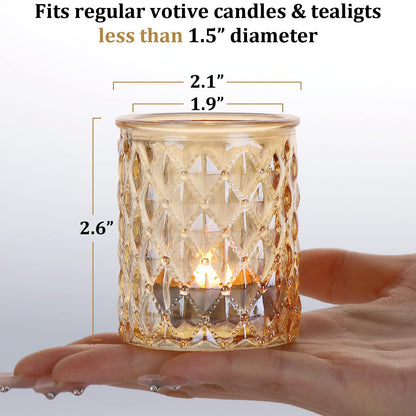 24pcs Pink Votive Candle Holders, Girl Baby Shower Decorations, Tealight Candle Holder for Valentine's Day, Wedding, Brithday Party, Table Centerpiece