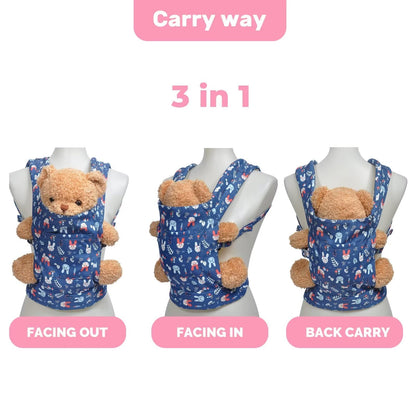 Baby doll carrier for baby girl Premiums soft straps and skin-friendly webbing stuffed animal carrier for kids and toddler facing in facing out and backpack 18 inch doll little flowers design