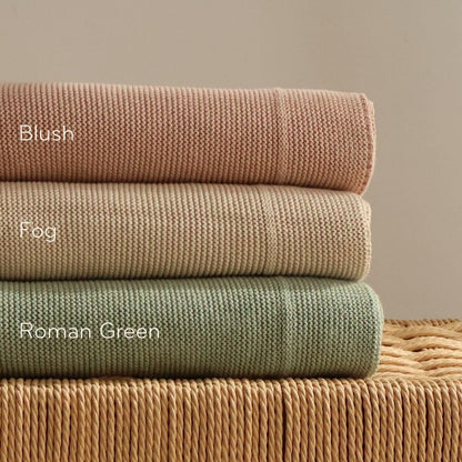 Knitted Organic Cotton Baby Blanket- Swaddle Blanket, 30" x 40" Soft Receiving Blanket for Newborn (Mochachino)