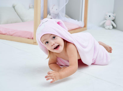HIPHOP PANDA Hooded Towel - Rayon Made from Bamboo, Bath Towel with Bear Ears for Newborn, Babie, Toddler, Infant - Absorbent Large Baby Towel - Yellow Duck, 30 x 30 Inch