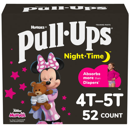 Pull-Ups Girls' Nighttime Potty Training Pants, Training Underwear, 2T-3T (16-34 lbs), 68 Ct, Packaging May Vary