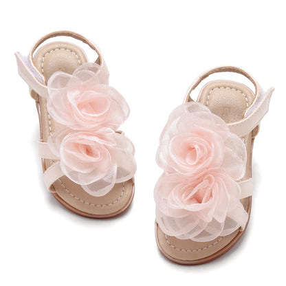 Felix & Flora Toddler Girls Sandals Soft Rubber Flats Summer Baby Flower Girl Shoes.