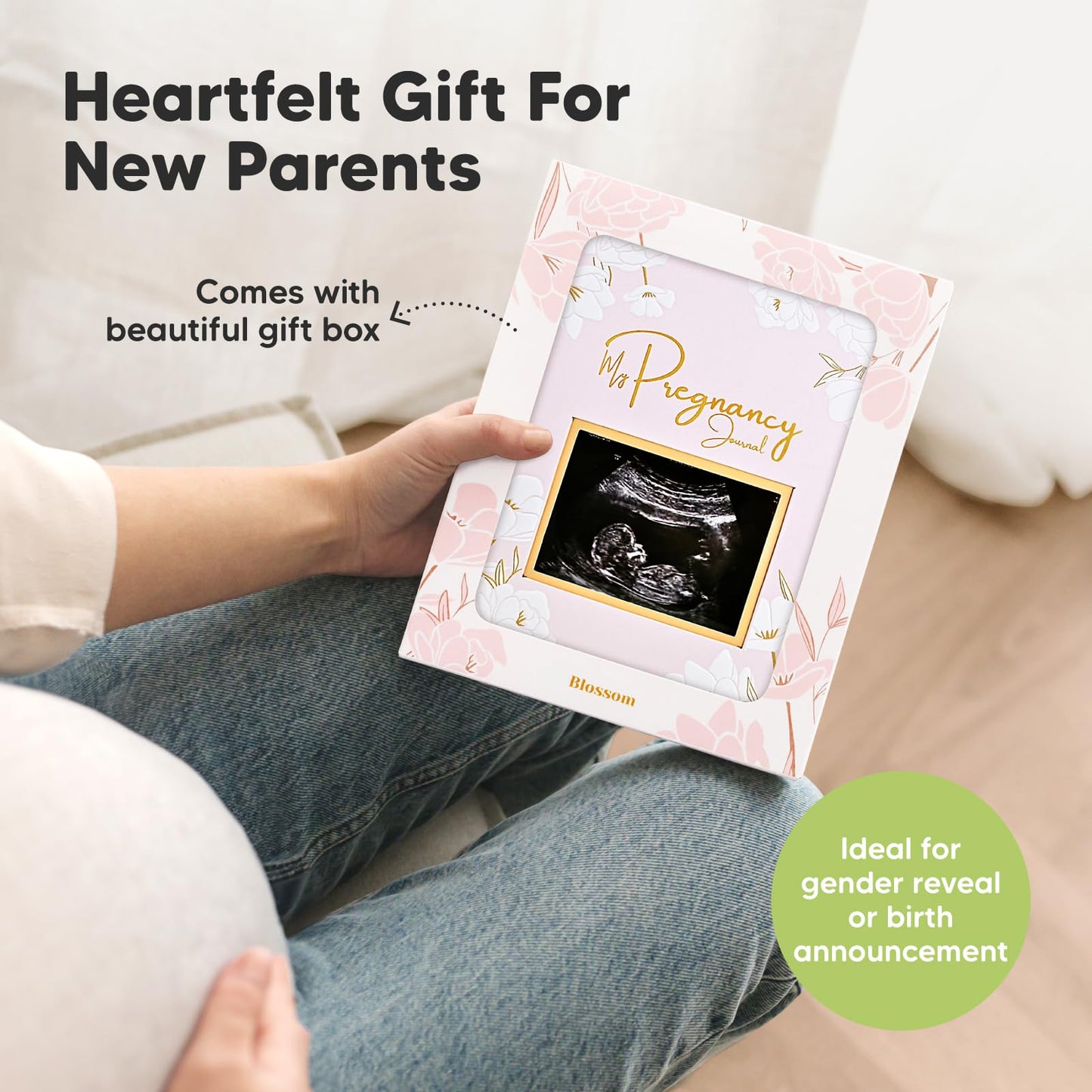 Pregnancy Journal, Pregnancy Announcements - 80 Pages Hard Cover Baby Books For Mom To Be Gift, Baby Memory Book Keepsake, Gender Reveal Gifts For New Moms, Mother's Day Gifts (Clay)