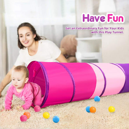 PigPigPen Pop Up Play Tunnel Tent for Toddlers Babies or Dogs, Indoor & Outdoor Toys for Kids Backyard Playset. (Red,Yellow,Blue)