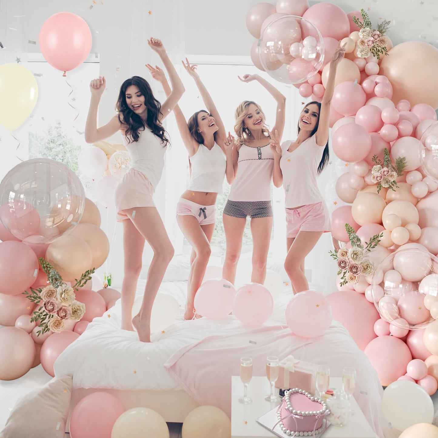 Dusty Pink Balloon Arch Kit, 126 Pcs Pastel Macaron Balloon Garland Kit Include Light Sand Pink Balloons for Birthday Baby Shower Wedding Bridal Gender Reveal Decorations