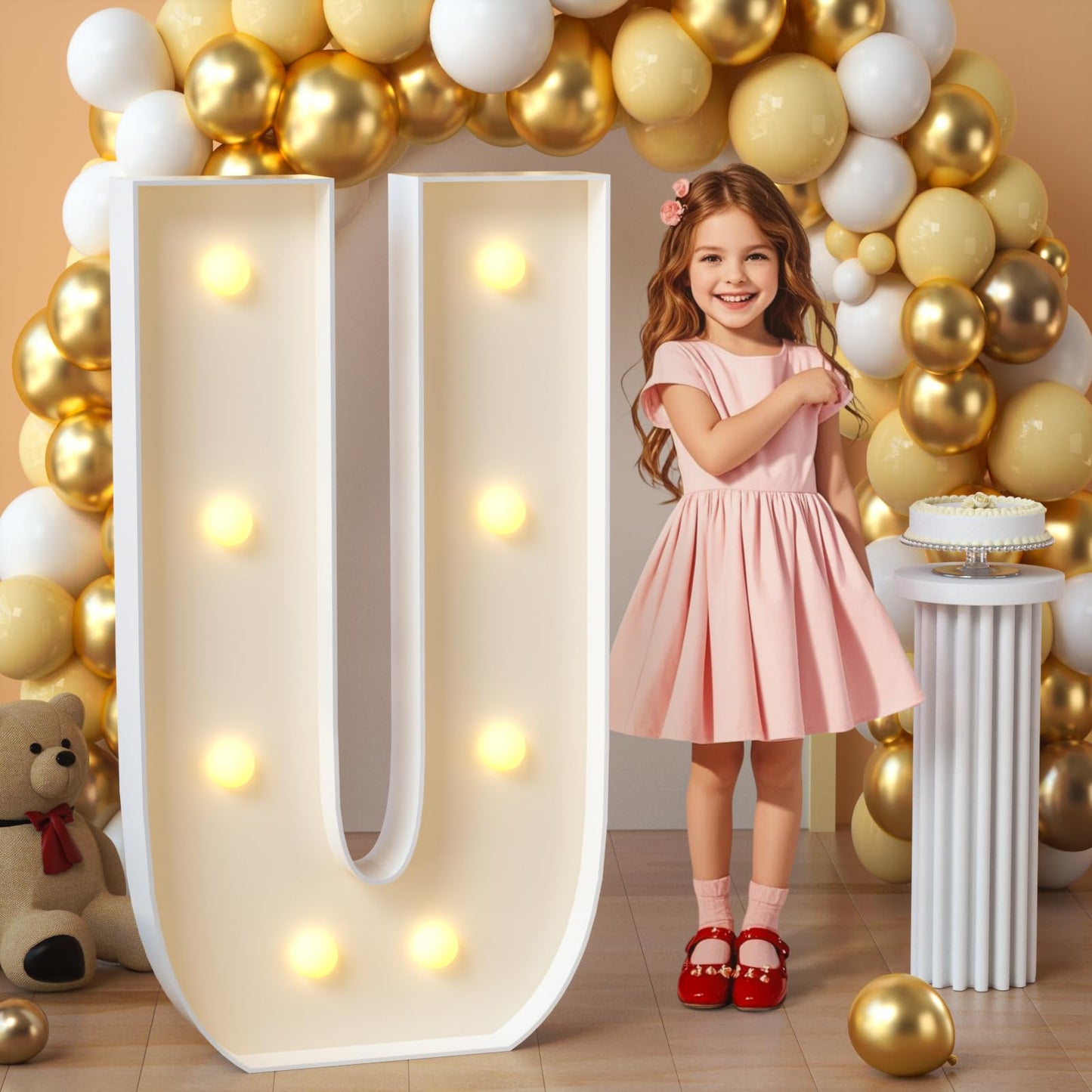 imprsv Marquee Light Up Letters, 3FT Mosaic Letters with Light for Baby Shower Graduation Party Decor, Large A for Engagement Wedding Party Decorations (Need to Assemble)
