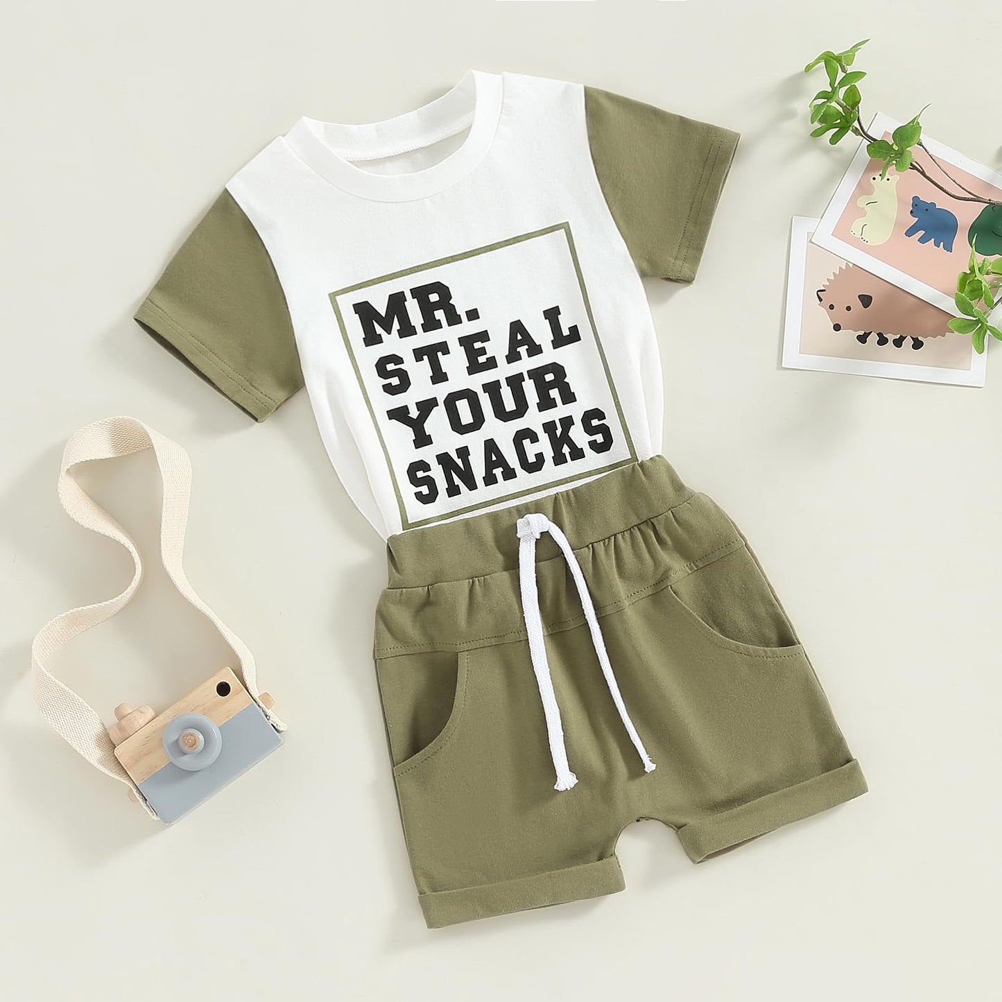 Toddler Baby Boy Summer Clothes Letter Print Short Sleeve Shirt Tops and Shorts Set Summer Outfit 2Pcs