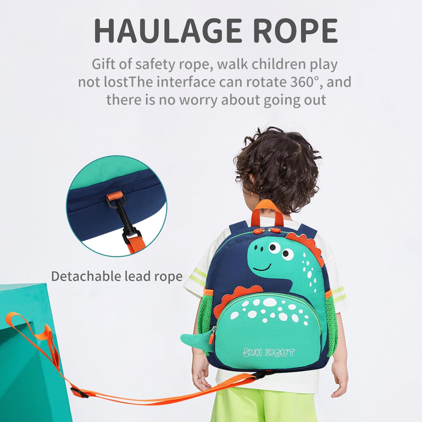SUN EIGHT Preschool Backpack with Anti-Lost Harness Toddler Backpack School Bag 3D Cartoon Lunch Backpack for Toddler Girls 1-4 Years(Butterfly)