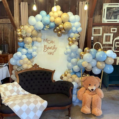 Dusty Blue Balloon Arch Kit,122 Pcs Dusty Blue and White Balloons,MacaronBlue White Balloon Arch Garland Kit for Boy Baby Shower Gender Reveal,Men Birthday,Graduation Decorations,Bridal Shower