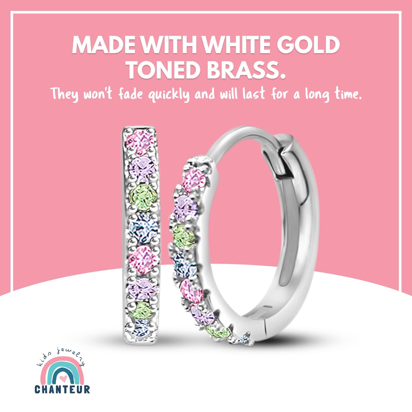 Chanteur Hypoallergenic Huggie Earrings for Girls & Women - Small Hoop Design, Perfect for Teens & Kids