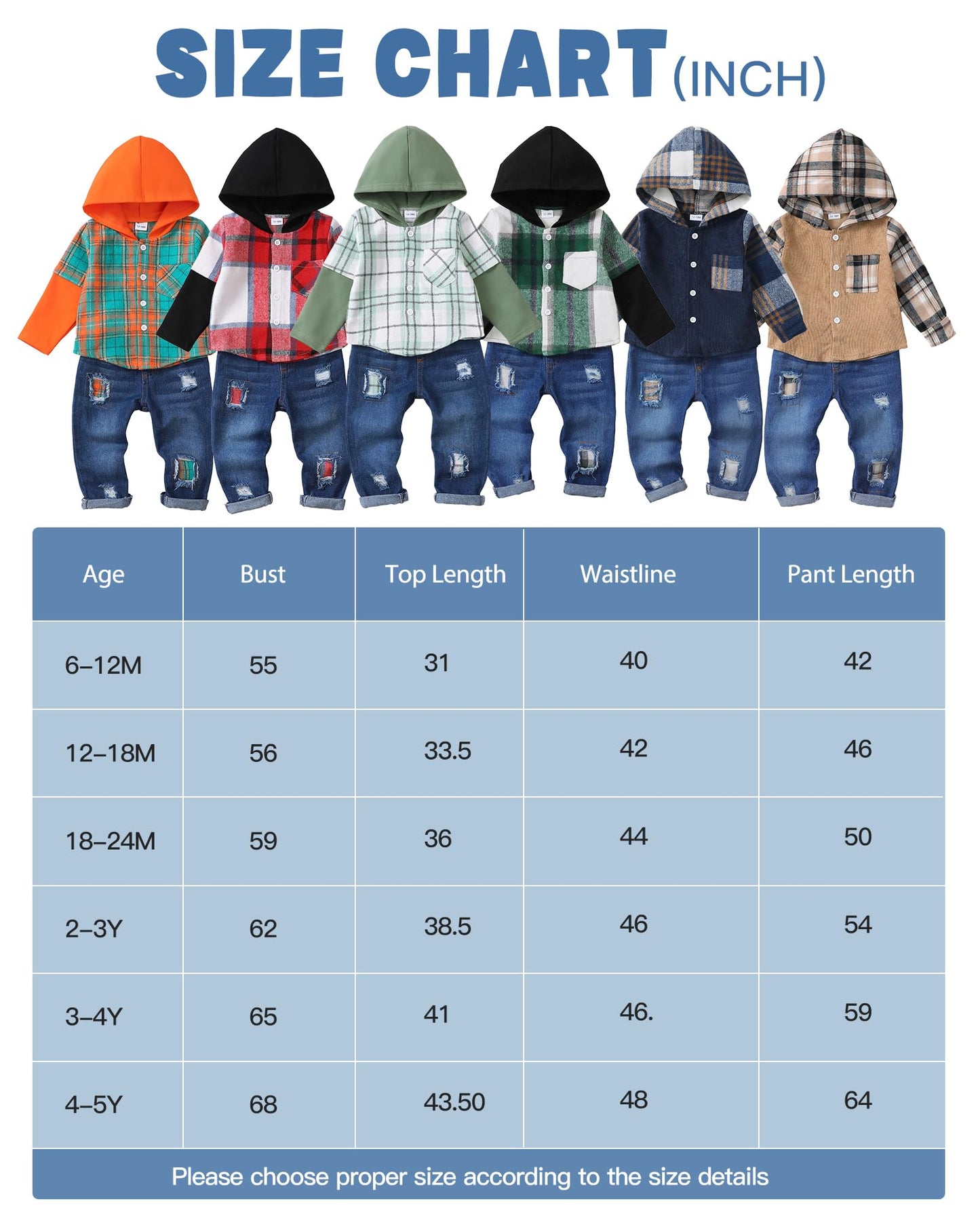 NZRVAWS Baby Boy Clothes Toddler Outfit Infant 6 12 18 24 Months2 3 4T Sweatsuit Ripped Jeans Fall Winter Clothing