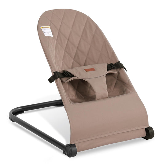 Baby Bouncer,Baby Bouncer Seat,Portable Infant Bouncer with 3-Point Safety Harness,Ergonomic Bouncy Seat, Newborns Bouncer for Babies 0-6 Months up to 20lbs,ASTM-Certified(Pink)