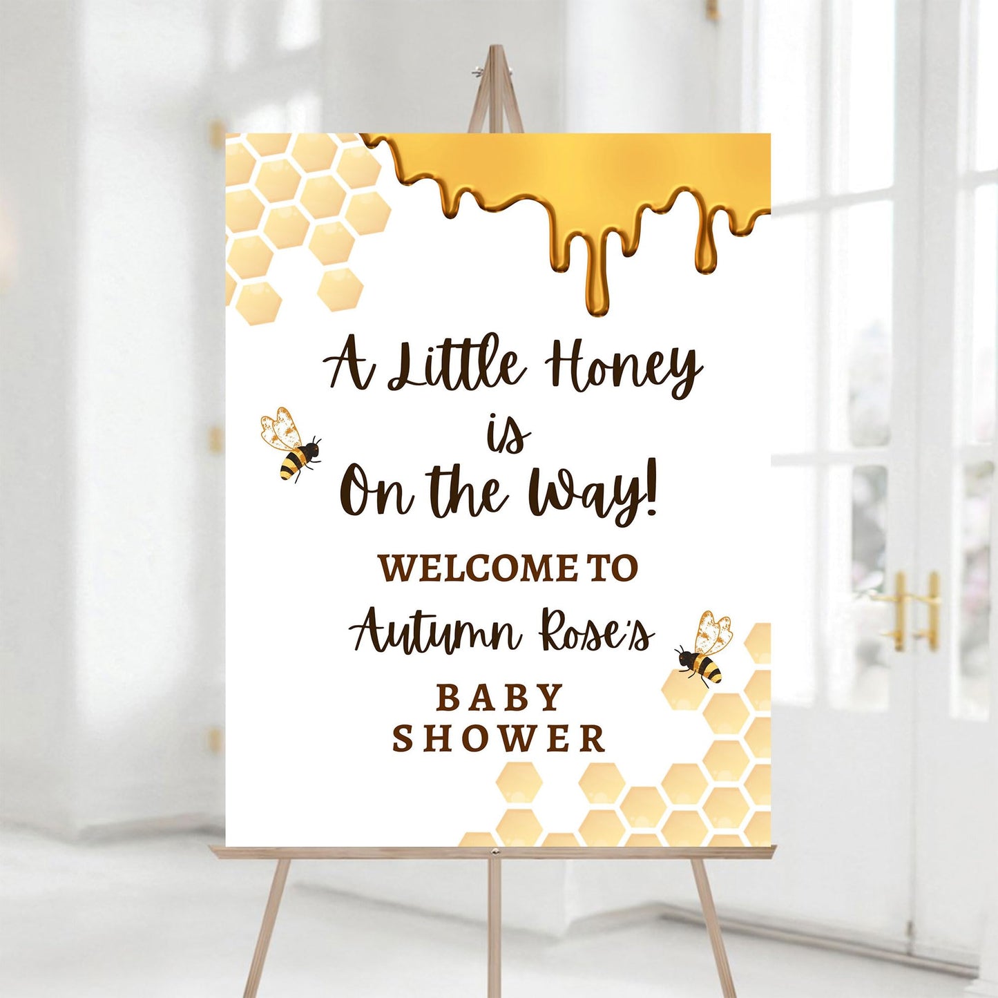 Personalized A Little Snowflake Is On The Way Welcome Sign, Pink, Girl, Winter Baby Shower Canvas