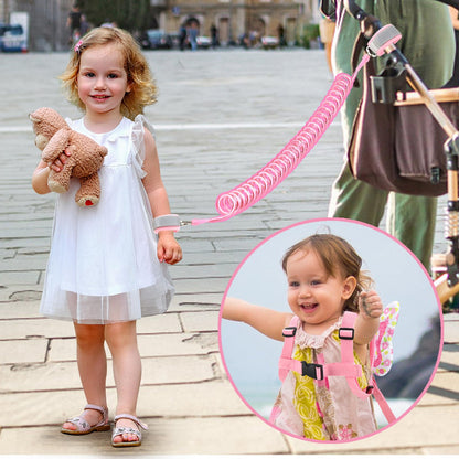 Accmor 3 in 1 Toddler Harness Leashes + Anti Lost Wrist Link, Kids Harness Children Leash for Girls, Child Anti Lost Leash Baby Cute Harness Belt Strap Hold Kids Close While Walking