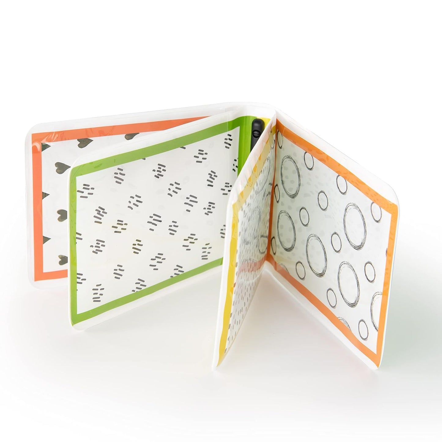 Sassy Developmental Look Book Photo Album, High Contrast Colors and Patterns, Drool Resistant Pages Hold Photos, 0+ Months