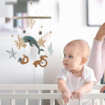 Baby Mobile for Crib Bear Cloud Crib Mobile Handmade Furry Nursery Mobile Gender Neutral Crib Toy Hanging for Nursery Decor Accessories