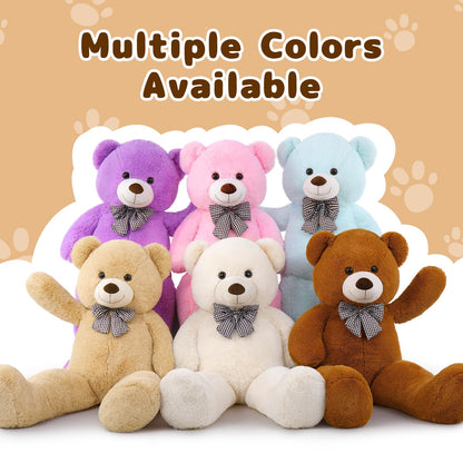 MaoGoLan Giant Big Teddy Bear 4 Feet 47 inch Life Size Tan Plush Bear Brown Stuffed Animal for Children Boyfriend