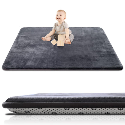 Thick Baby Play Mat for Floor,50 x 50 Playpen Mat,Tummy Time Foam Mat,Ultra Soft Support & Plush Feel,Easy Care with Non-Slip Cushioned for Infant,Kids and Toddler Crawling,Beige
