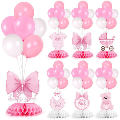 4 Sets Balloon Stand Kit for Table Bear Baby Shower Tables Centerpieces with Balloon Boy Baby Shower Decorations for Bear Theme Gender Reveal Birthday Party Table Decorations Supplies (Brown Bear, 4)
