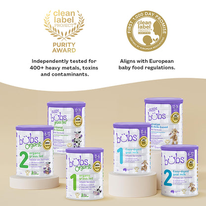 Bubs 365 Day Grass Fed Infant Formula with Iron, Cow Milk-Based Powder for Infants 0-12 Months, Made with Non-GMO Milk, 20 oz