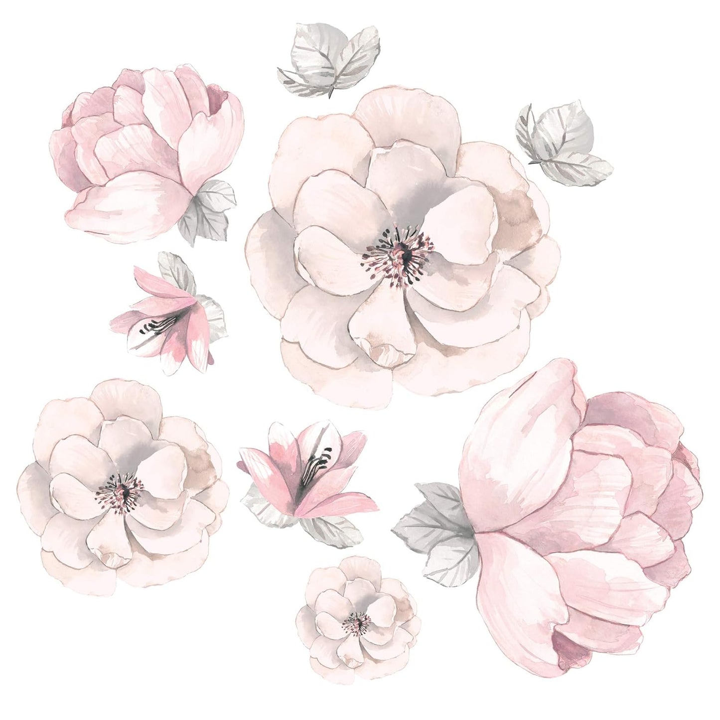 Lambs & Ivy Signature Botanical Baby Watercolor Floral 4-Piece Crib Bedding Set