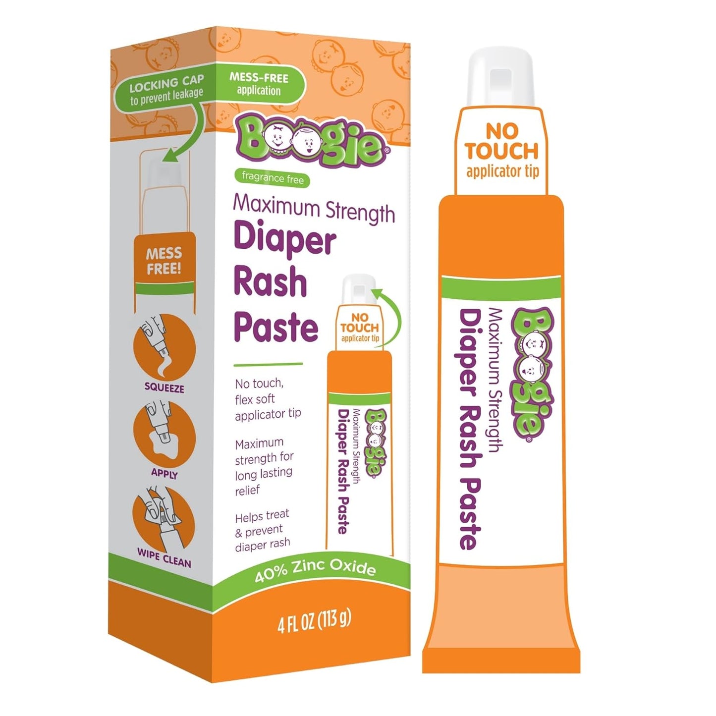 Boogie Diaper Rash Cream Spray for Baby, Travel Friendly No-Rub Touch Free Application for Sensitive Skin, Over 200 Sprays per Bottle, 1.7 oz (Pack of 3)